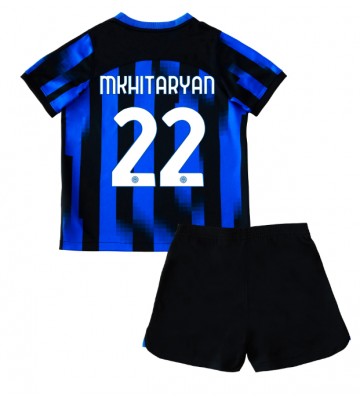 Maillot de foot Inter Milan Henrikh Mkhitaryan #22 Domicile enfant 2023-24 Manches Courte (+ pantalon court)